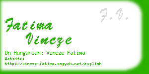 fatima vincze business card